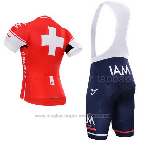 2015 Abbigliamento Ciclismo IAM Campione Svizzera Manica Corta e Salopette